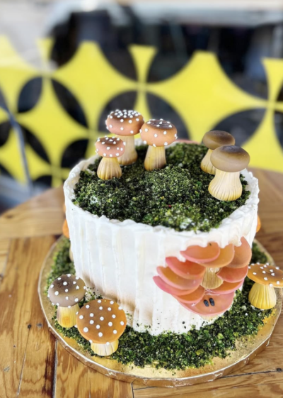 Mushroom  and Moss Cake